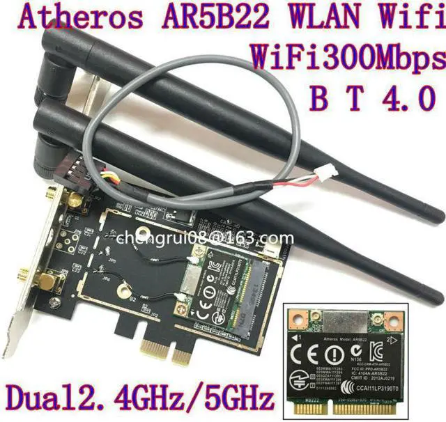 Main image of Desktop wifi WLAN Atheros AR5B22 300M Wireless Wifi Bluetooth 4.0 PCI-E Card Desktop Adapter 6DB antenna