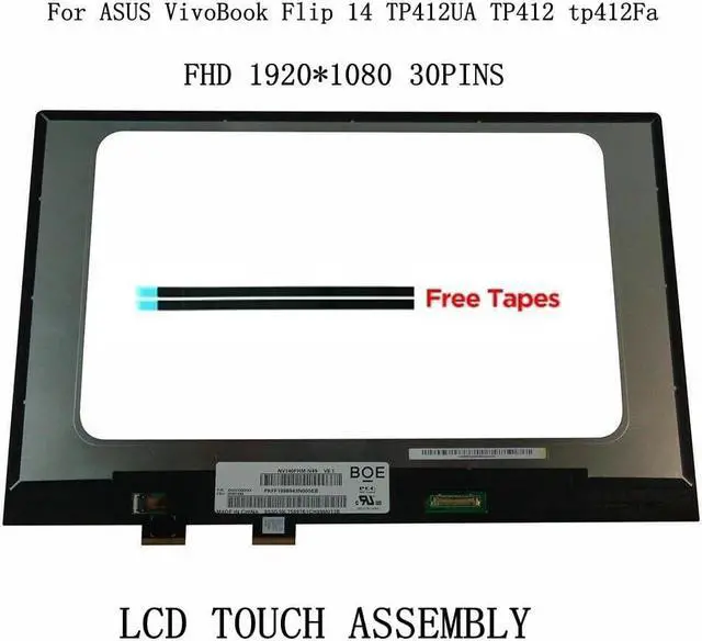 Alt view image 3 of 5 - FHD 14.0 LCD Touch Screen display panel Assembly for ASUS VivoBook Flip 14 TP412 TP412FA TP412F TP412U TP412UA