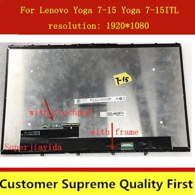 Main image of 15.6'' For Lenovo Yoga 7-15 Yoga 7-15ITL Yoga 7-15ITL5 82BJ FHD 1080p TOUCH SCREEN DIGITIZER LCD ASSEMBLY with Bezel