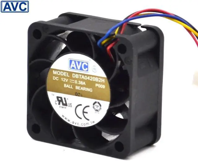 Alt view image 2 of 4 - For AVC DBTA0420B2H 4020 4CM 40*40*20mm 40mm 12V 0.38A cooling fan speed wind capacity