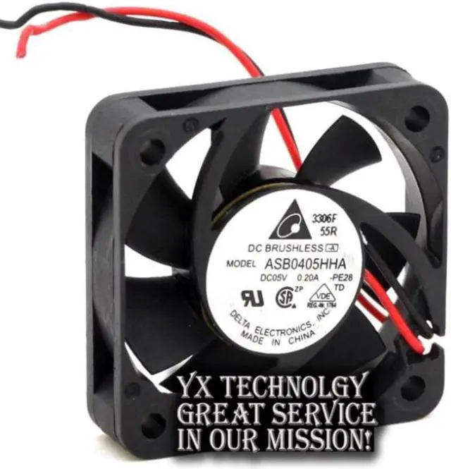 Alt view image 2 of 3 - and ASB0405HHA 4010 4CM 40mm 5V 0.20A two wire cooling fan for Delta 40*40*10mm