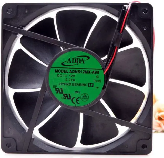 Main image of ADN512MX-A90 For ADDA DC 12V 135mm 0.27a 13525 2-Wire Power Supply Case cooler cooling fan