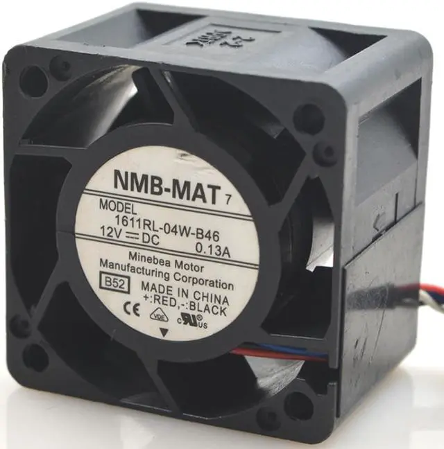 Alt view image 2 of 3 - 1611RL-04W-B46 For NMB 40X28mm DC 12V 0.13A 4mm 4028 Server cooler cooling fan