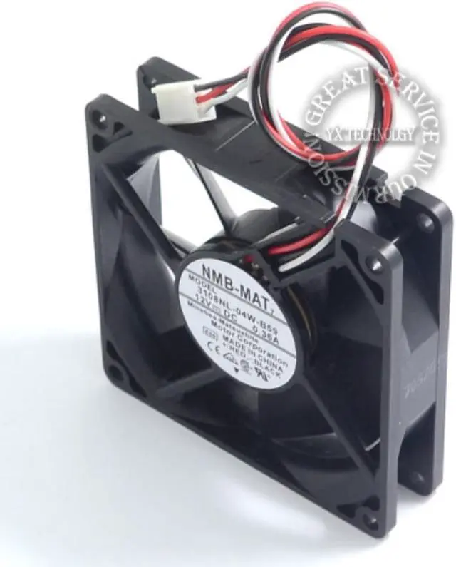Alt view image 2 of 3 - and 3108NL-04W-B59 8020 80mm 0.36A cooling fan dual ball wind capacity for NMB 80*80*20mm