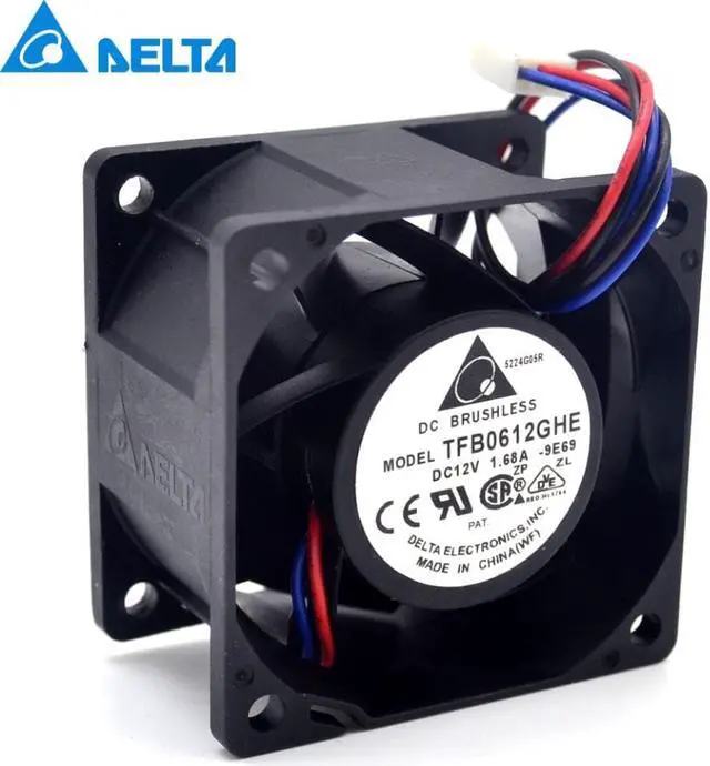 Main image of 6038 6cm 60mm 60*60*38mm 12V 1.68A TFB0612GHE-FOO  cooling fan for Delta