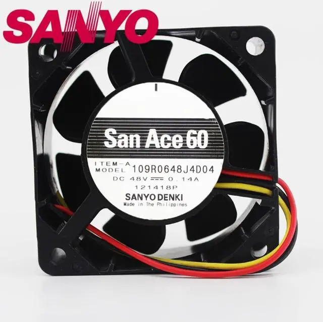 Main image of 1pcs 109R0648J4D04 DC 48V 0.14A axial cooling fan 6025 60*60*25mm 60mm