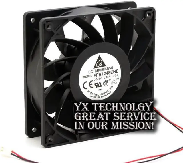 Alt view image 2 of 3 - 120*120*38MM  FFB1248EHE-FOO 120mm 12038 48V 0.75A double ball converter cooling fan