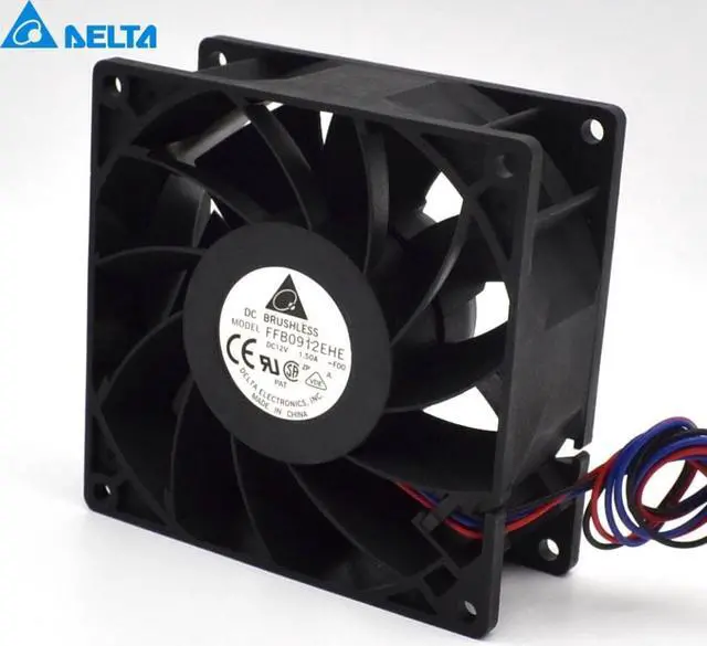 Alt view image 3 of 3 - For Delta 9038 9cm 90mm FFB0912EHE-FOO 12V 1.5A dual ball bearing cooling fan violence 90*90*38mm
