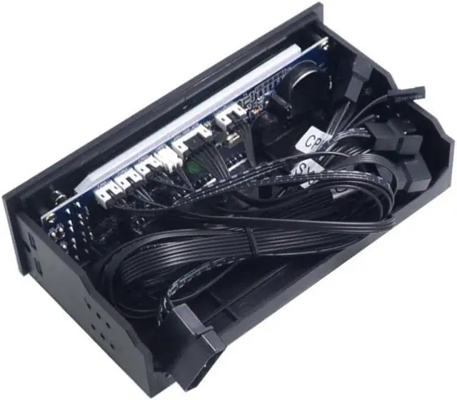 Alt view image 2 of 3 - 5.25 inch 12V PC Computer Fan Controller 3 Fan Speed Controller Temperature Sensor LCD Digital Display Front Panel for PC