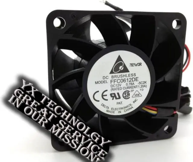 Alt view image 3 of 3 - 6038 6CM 60mm server chassis cooling fan 12V 0.78A FFC0612DE PWM thermostat 60*60*38mm for delta