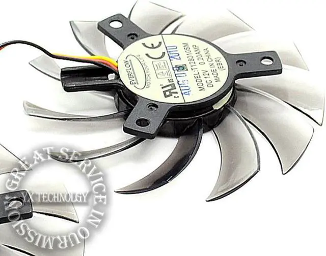 Alt view image 3 of 3 - video card fanGTX460 470 570 580 670 HD5870 Graphics card fan T128010SM 5P plug 12V 0.20A 75mm diameter 3pcs/set