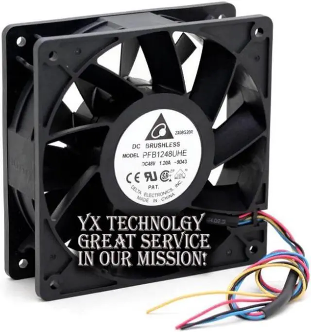 Alt view image 2 of 3 - For Delta PFB1248UHE 120*120*38mm 120mm 12038 48V 1.20A four winds of wire PWM cooling fan