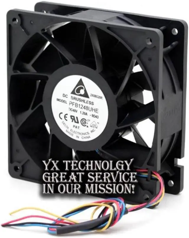 Alt view image 3 of 3 - For Delta PFB1248UHE 120*120*38mm 120mm 12038 48V 1.20A four winds of wire PWM cooling fan