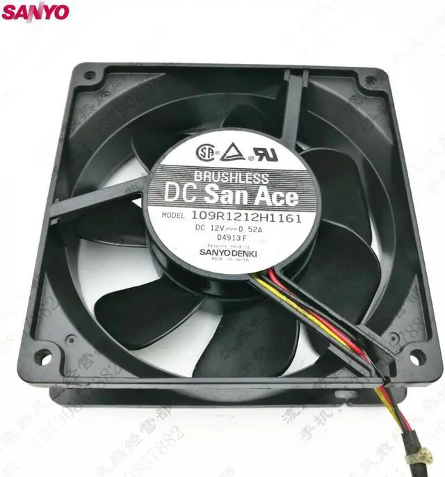 Main image of For SANYO and 12038 109R1212H1161 12CM 120mm 12V 0.52A winds of double ball bearing cooling fan 120*120*38mm