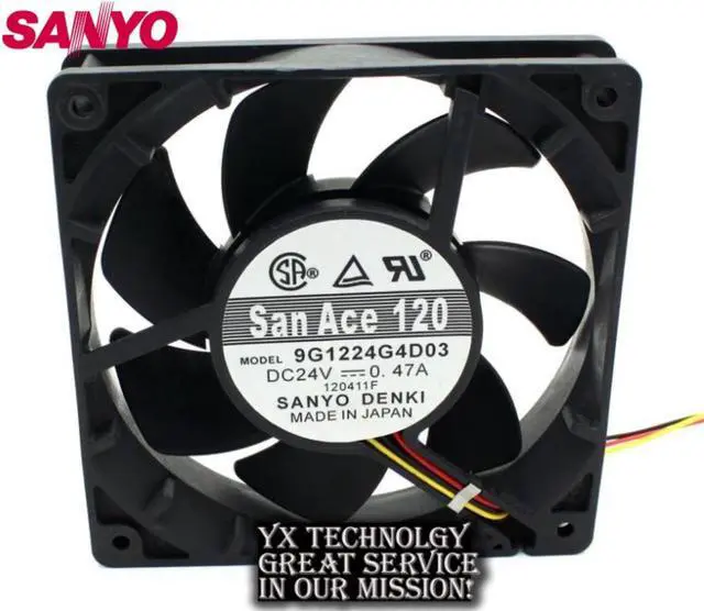 Main image of 9G1224G4D03 24V 0.47A 12cm 120mm 12025 3 line converter cooling fan for SANYO 120*120*25mm