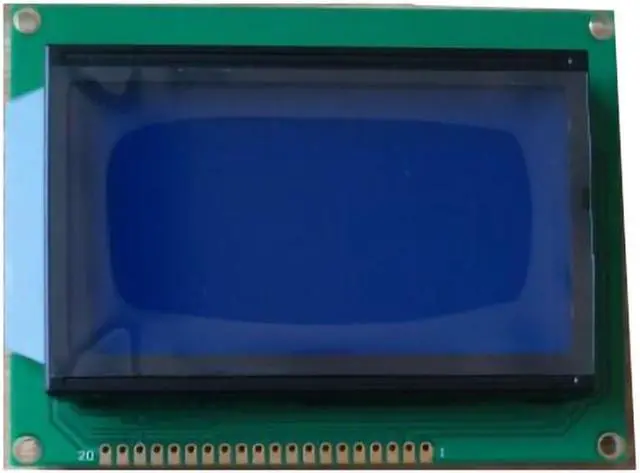 Main image of 12864 LCD Module Controller KS0108 Gray &blue Color screen 54X50mm