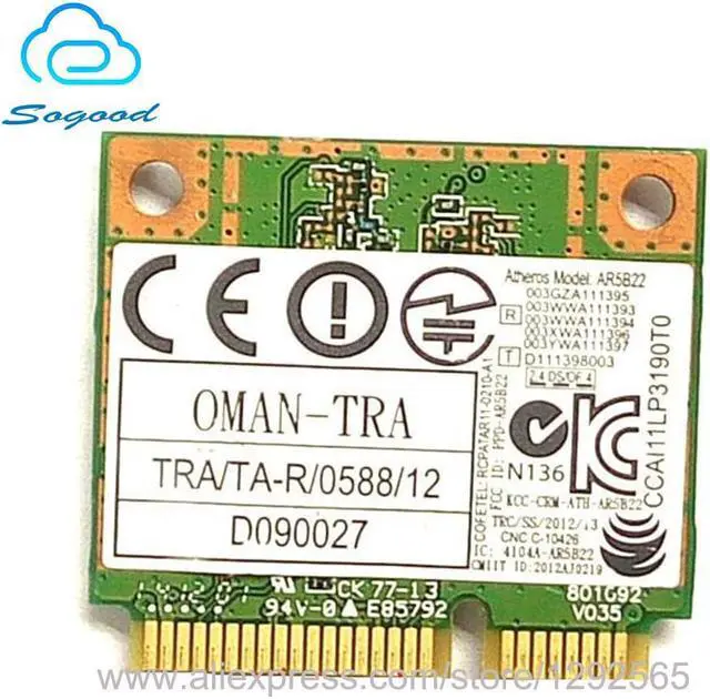 Alt view image 2 of 2 - WLAN Atheros AR5B22 DW1901 300Mbps mini PCI-E 2.4G&5G Bluetooth 4.0 wireless network card for DELL N4010 N5010 E7420 E7520 E7720