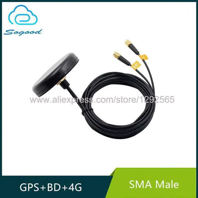 Alt view image 2 of 3 - GPS+BD+4G/3G/GSM outdoor and indoor full frequency positioning extennal active SMA male interface RG174 3M cable combo antenna