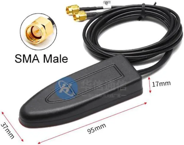 Alt view image 2 of 2 - GPS 4G dual band GSM GPRS  navigation satellite positioning signal amplification combination antenna SMA male connector RG174 3m