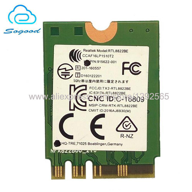 Realtek RTL8822BE 802.11AC WiFi + Bluetooth 4.1 NGFF Wireless Card - 2.4G/5GHz
