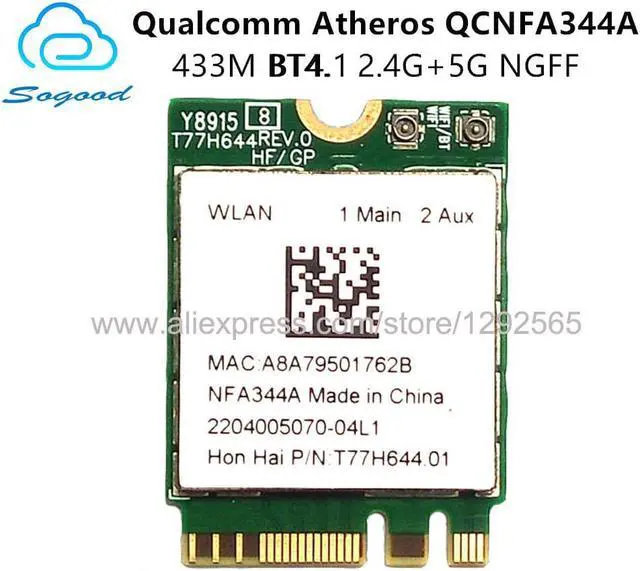 Alt view image 2 of 2 - Qualcomm Atheros QCNFA344A AC NFA344A 2.4G/5G 433M M.2/NGFF Bluetooth 4.1 Network Card for Dell ASUS Toshiba Shenzhou Acer SONY