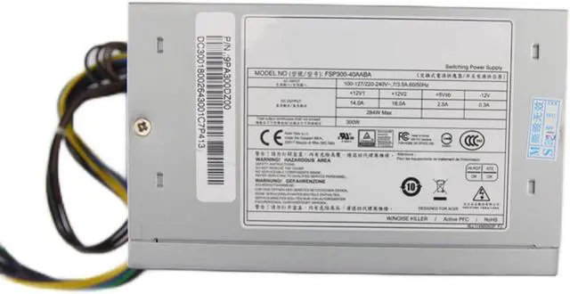 Alt view image 4 of 4 - For ACER&Tongfang 300W Computer Power Supply 12pin+4pin FSP300-40AABA HK400-11P Psu