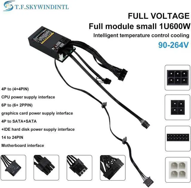 Alt view image 2 of 4 - 7660B Modular Flex ATX PSU PC Power Supply Flex PSU 600W 1U Small Source Full Module 80plus Gold For K39 A4 S3 G5 ITX Mini Case