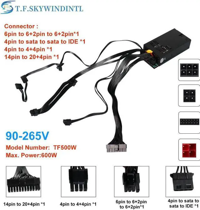 Main image of 1U Flex PSU 600W ATX ITX Power Supply Server Game Gaming Desktop Computer PSU 110V 220V Full Moulder Switching 550W