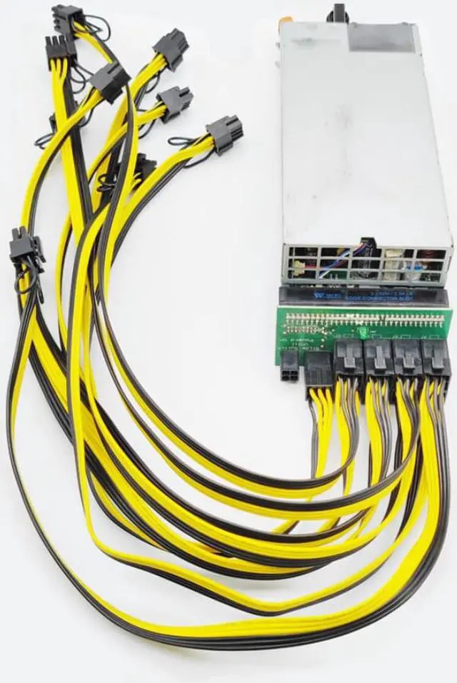 Alt view image 4 of 4 - 1400W OKJYYO DPS-1200MB A  GPU Mining Power Supply Kit Breakout Board PCIe 6Pin to 6+2Pin Power Cable DPS-1200MB A D1200E-S0