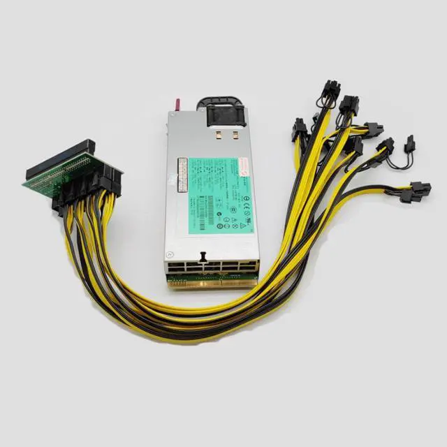 Alt view image 3 of 4 - HSTNS-PL11 1200W PSU Power Supply + Breakout Board + 9 pcs 6pin-to-8pin Cables