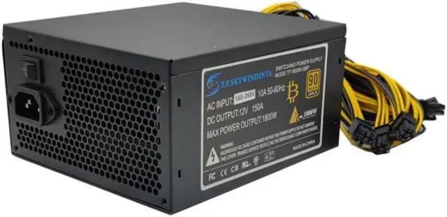 Alt view image 4 of 4 - 1800W 2000W ATX Mining Power Supply 6Graphics Cards 6Pin For PC Mining Rig  Bitmain Antminer S9 S7 L3 BTC LTC ETH Mining PSU