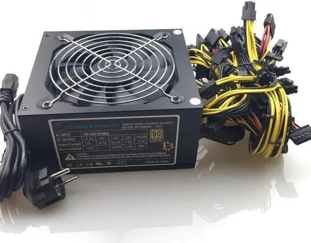 Main image of ship 1600w computer power supply mining rig antminer pico psu asic bitcoin miner for rx 470 rx 580 rx 570 rx480 atx btc