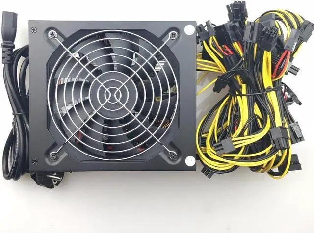 Alt view image 3 of 4 - ship 1600w computer power supply mining rig antminer pico psu asic bitcoin miner for rx 470 rx 580 rx 570 rx480 atx btc