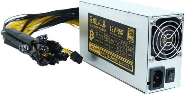 Alt view image 3 of 4 - 2000W 2200W PSU Miner ETH Power Supply Unit For BTC Bitcoin Ethereum Miner Mining PC Power Unit High Efficiency 6Pin