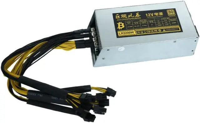 Main image of 2000W 2200W PSU Miner ETH Power Supply Unit For BTC Bitcoin Ethereum Miner Mining PC Power Unit High Efficiency 6Pin