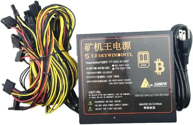 Main image of T.F.SKYWINDINTL 1600W PSU Power Supply For Computer 6 Video Card Mining Bitcoin Miner  1600W ATX PC Power Supply 110V 220V ETH