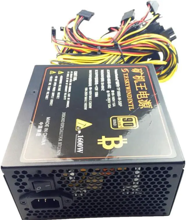 Alt view image 2 of 4 - T.F.SKYWINDINTL 1600W PSU Power Supply For Computer 6 Video Card Mining Bitcoin Miner  1600W ATX PC Power Supply 110V 220V ETH