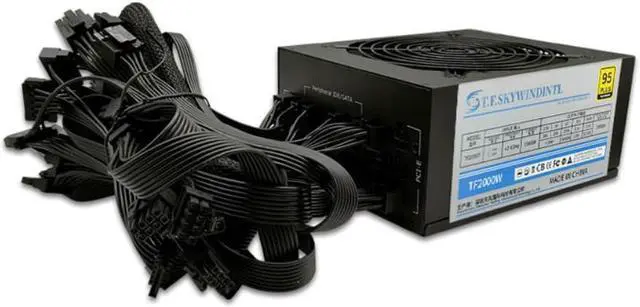 Alt view image 3 of 4 - T.F.SKYWINDINTL Full Modular 2000w PC Power Supply For Mining 95 Gold Miner PSU Support 6  7 GPU For RX570 RX580 mining asics