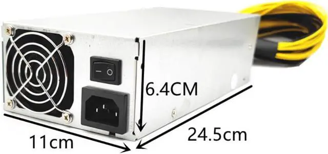Alt view image 4 of 4 - ATX 12V 90V-240V 2400W 2500W 2U PSU BTC ETH Mining Machine Power Supply 10x6Pin For Bitcoin Asic mining machines