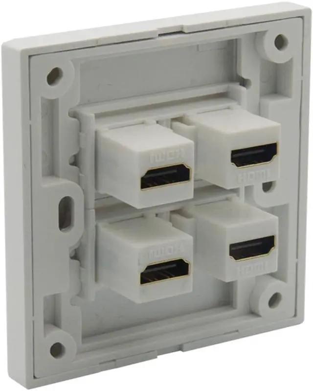 Alt view image 3 of 3 - EU 86 Style 4 Ports HDMI V2.0 Female To Female Wall Plate
