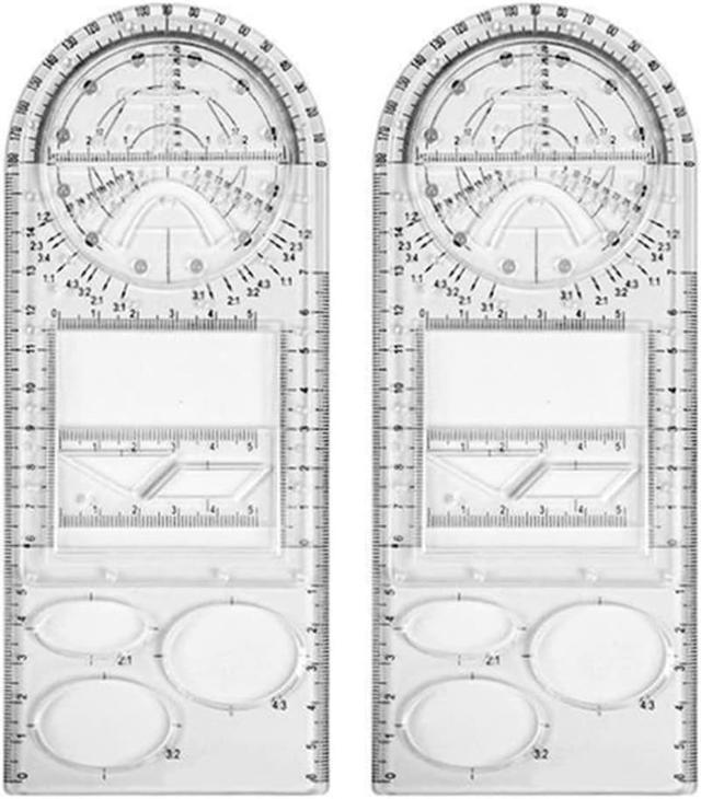 Cheap Multifunctional Geometric Ruler Drawing Template Measuring Draft  Rulers