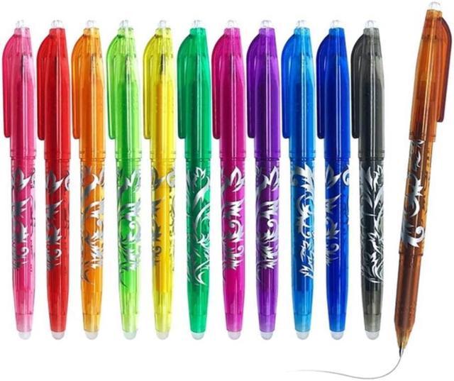 Erasable Gel Pens - 12Pcs Heat Erase Pens For Fabric,0.5Mm Fine Point  Rolling Ball Pen For Kid Students Adults 