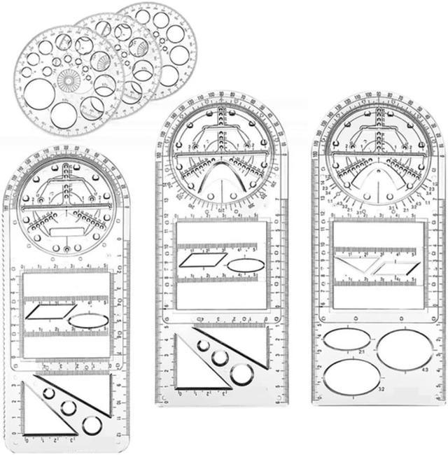 Multifunctional Geometric Drawing Ruler Mathematics Measuring Drafting  Teaching
