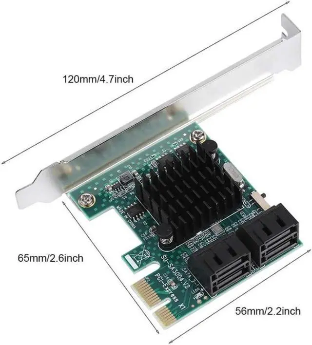 Alt view image 2 of 3 - PCIE To SATA Expansion Controller Expansion Card With 4 Ports 6G SATA Expansion Card For PCI Expansion Cards
