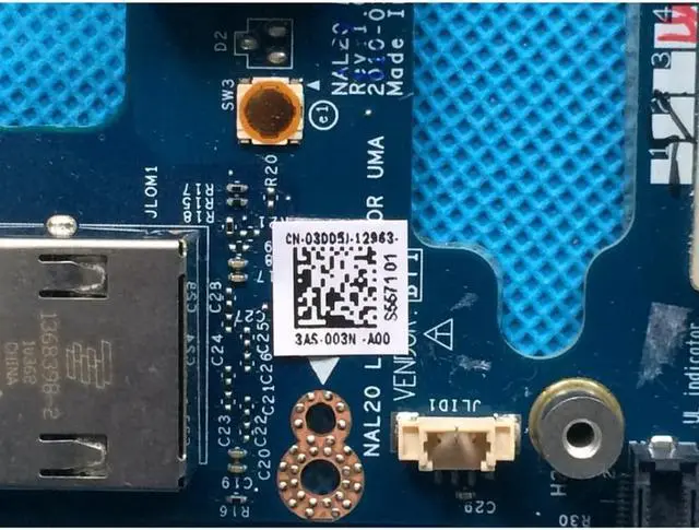 Alt view image 6 of 6 - Power Button / Audio Ports / USB / RJ-45 IO Circuit Board - 3DD5J / NAL20 LS-5571P for Latitude E6510 / Precision M4500 UMA