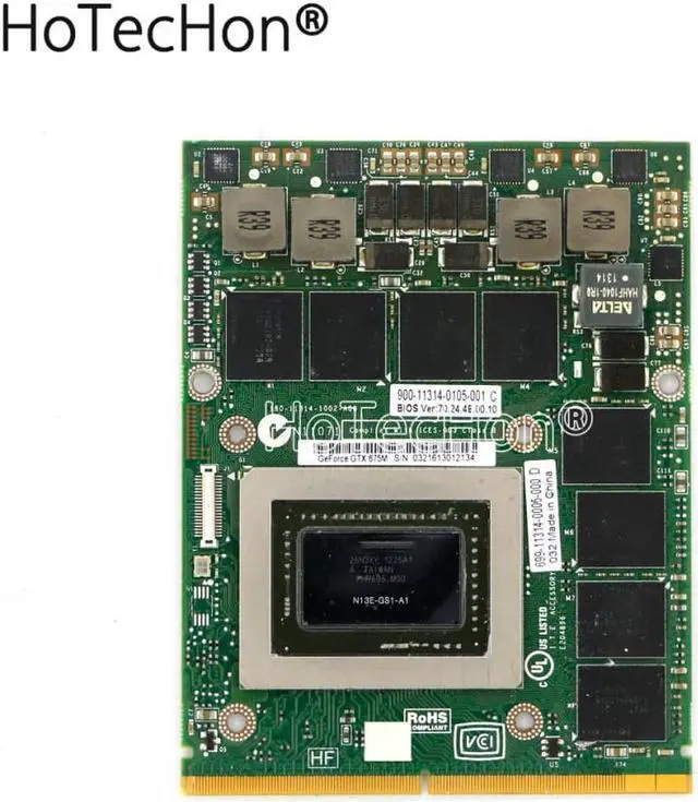 Alt view image 4 of 6 - HXD3N / 7W4GT GTX 675m GDDR5 2GB MXM 3.0b Graphics Video Card N13E-GS1-A1 for Alienware M17x R4 / M18x R2