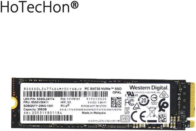Alt view image 2 of 2 - 5SS0V26411 - Genuine SN730 NVMe 256GB M.2 PCIe 3x4 2280 SSD Solid State Drive SDBQNTY-256G for Lenovo