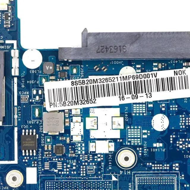 Alt view image 3 of 3 - 5B20M32652 - UMA Motherboard BIUS4/S5 CIUY0/Y1 LA-E221P w/ i7-7500U for Lenovo Flex 4-1580