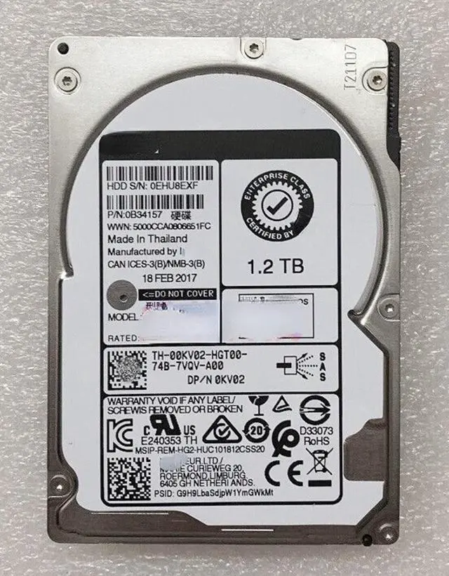 Main image of For Dell 0KV02 HUC101812CSS200 1.2T SAS 12Gb 2.5 00KV02 Hard Disk