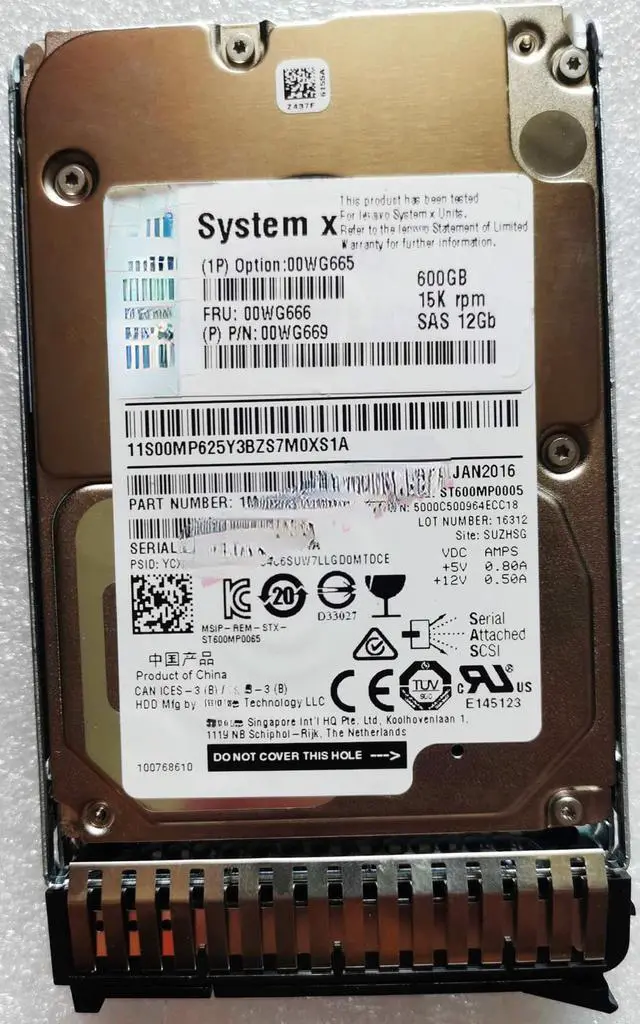 Main image of For Lenovo 600GB 15K 2.5 12Gb SAS 00WG666 00WG665 X6 M5 hard drive